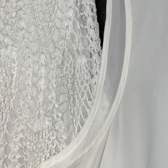 DANIEL RAINN pleated semi sheer sleeveless top hidden abalone buttons size 2X - Picture 7 of 10